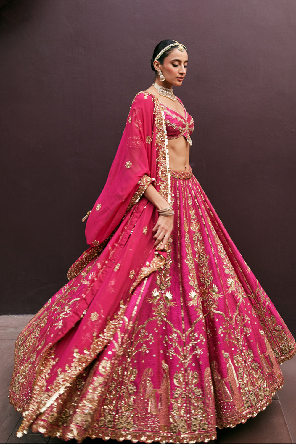 Rani Pink Bridal Lehenga Set