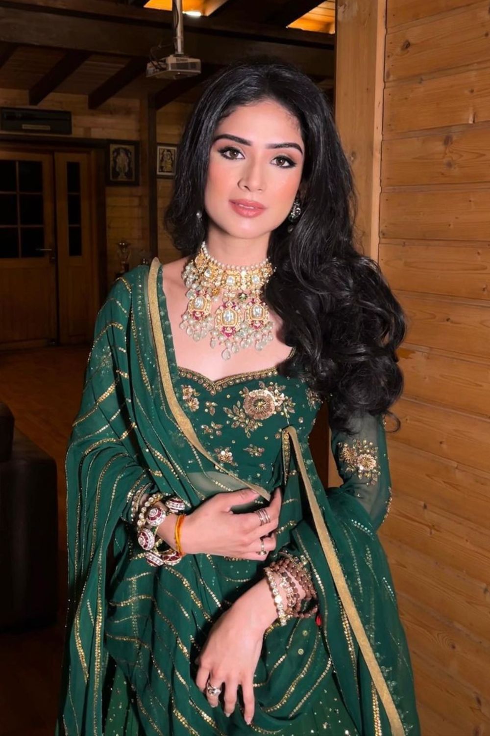 Atisha Pratap Singh In Our Green Mastaani Lehenga Set